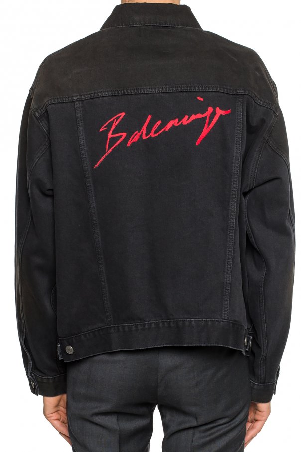 balenciaga embroidered denim jacket